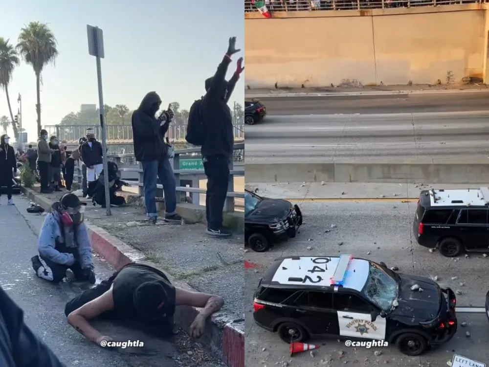 Protestos anti-imigração em Los Angeles têm confrontos com a polícia e tropas federais Conflitos começaram após operações do ICE; manifestantes usaram pedras e coquetéis molotov, e Trump enviou tropas à cidade