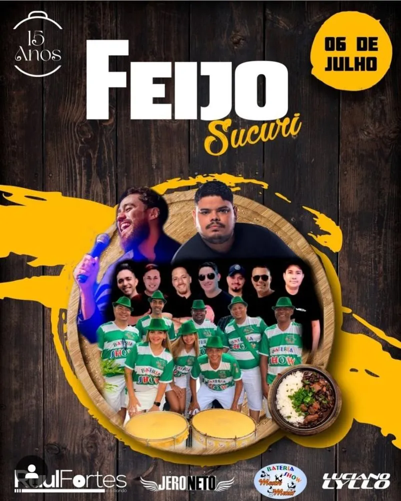 Dia 6 de julho, sábado que vem, teremos a FEIJO SUCURI