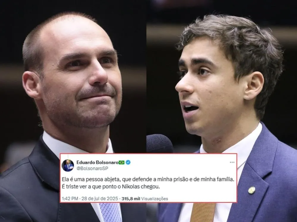 “É triste ver a que ponto chegou”: Eduardo rompe com Nikolas após atrito em rede social Deputado paulista questionou interação com perfil crítico ao bolsonarismo