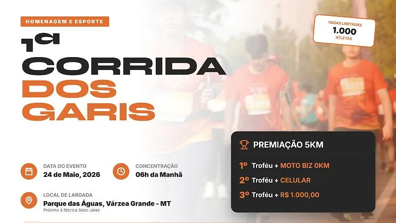 Corrida dos Garis em VG terá moto, celular e dinheiro como prêmio
