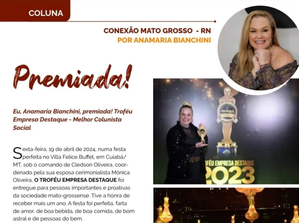 Minha Coluna Social de maio na Revista Premiere , do Rio Grande do Norte, é sobre mim!