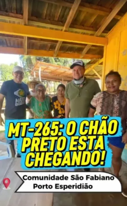 Mais um sonho saindo do papel na região Oeste: a chegada do asfalto em mais um trecho da MT-265! 
