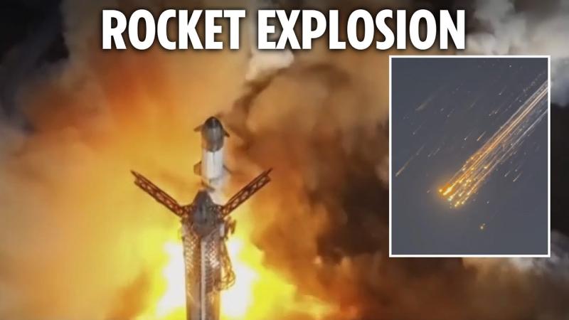 Elon Musk’s SpaceX Starship rocket BLOWS UP minutes after takeoff with debris raining down on Earth