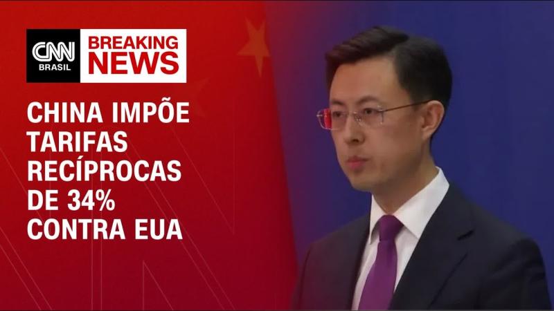 China anuncia tarifas de 34% aos EUA em retaliação a Trump