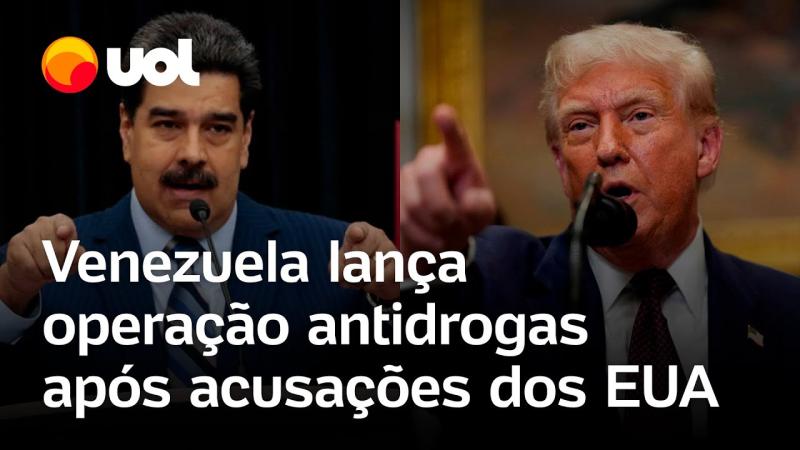 Maduro x Trump: Venezuela anuncia operação antidrogas após os EUA acusarem o ditador de tráfico