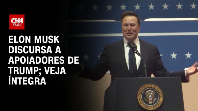 Elon Musk discursa a apoiadores de Trump