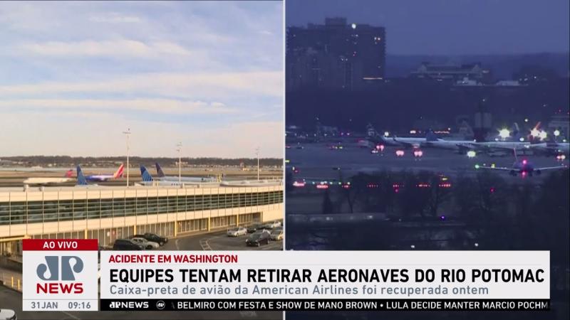 Equipes tentam remover aeronaves do Rio Potomac, em Washington; Neitzke traz detalhes