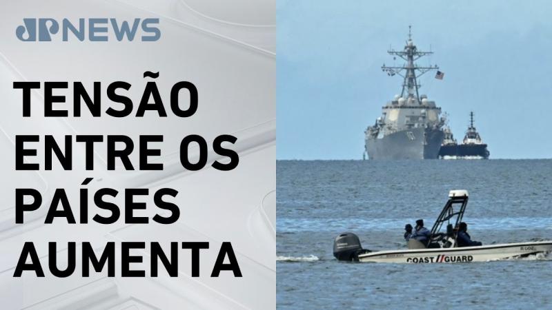 Navio de guerra dos EUA atraca em Trinidad e Tobago, perto da Venezuela