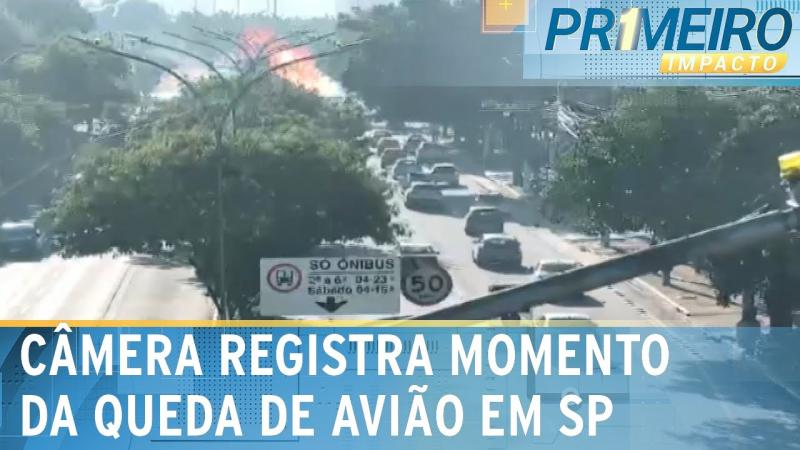 Veja o momento em que avião caiu em avenida de São Paulo 