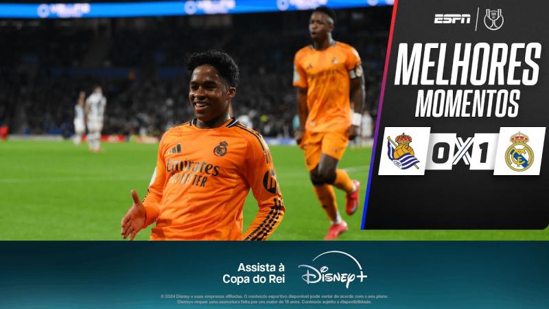 ENDRICK faz GOLAÇO, e REAL MADRID vence a REAL SOCIEDAD pela semi da Copa do Rei