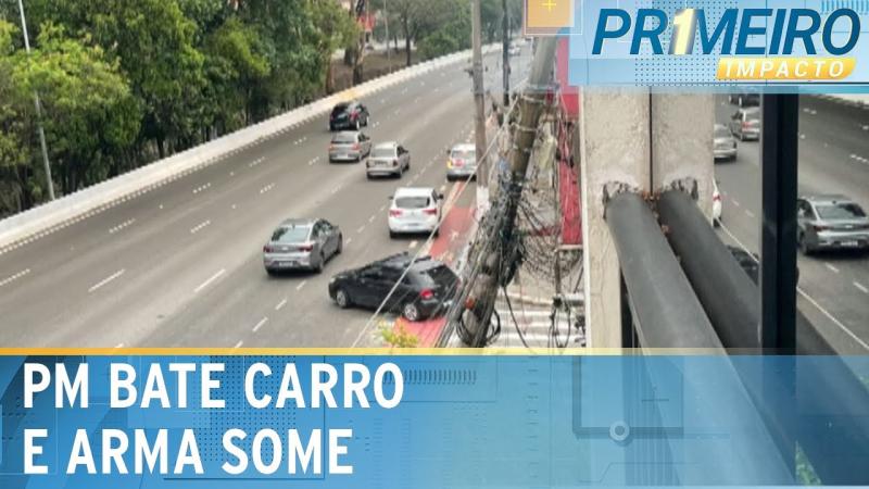 Policial militar fica ferido e arma desaparece após acidente de carro | Primeiro Impacto (06/11/24)